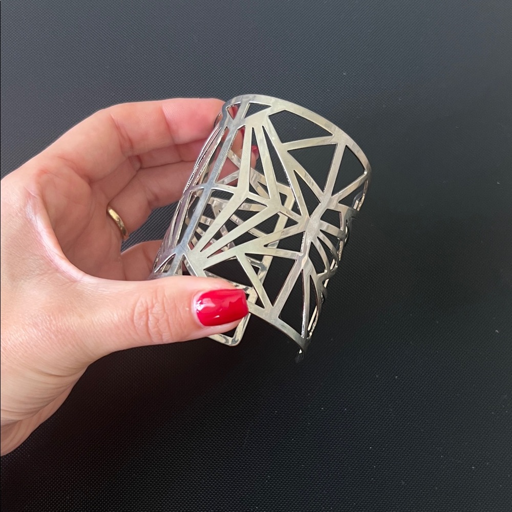 Silver Geometric Cuff Bracelet